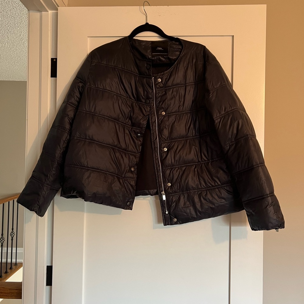 Navy puffer coat